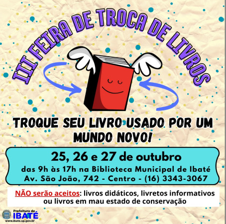 Biblioteca Municipal promove III Feira de Troca de Livros