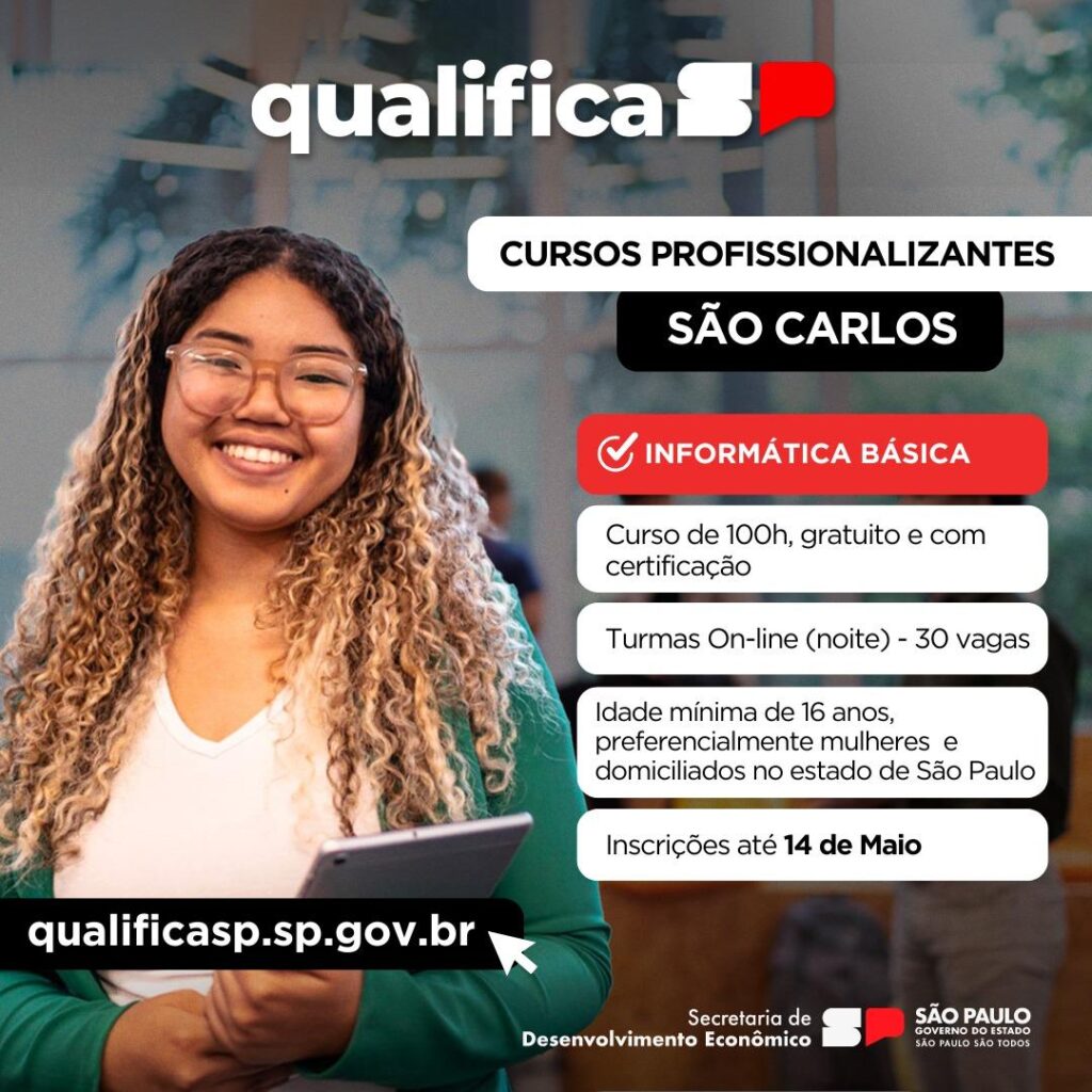 QUALIFICA SP PRORROGA INSCRIÇÕES PARA CURSO DE INFORMÁTICA