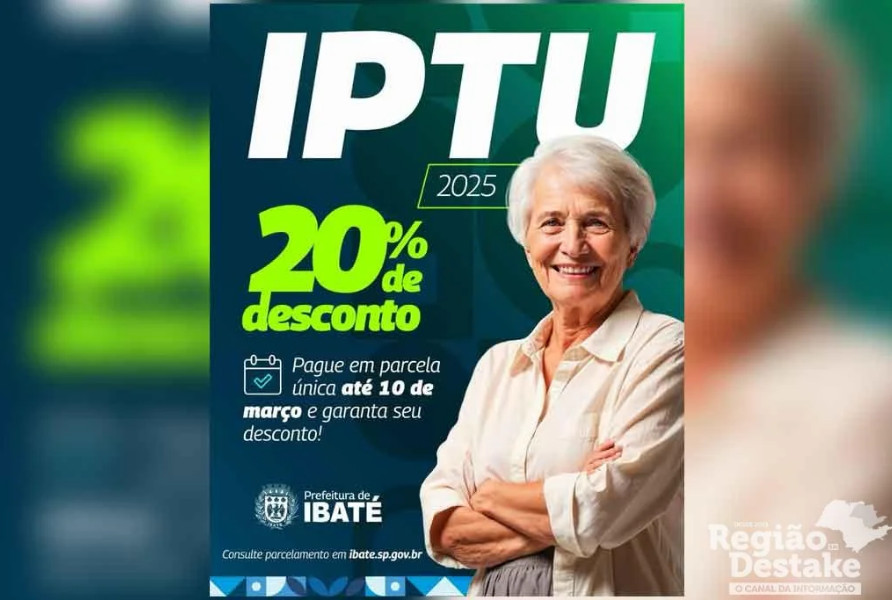 Prefeitura de Ibaté oferece 20% de desconto no IPTU para pagamento à vista