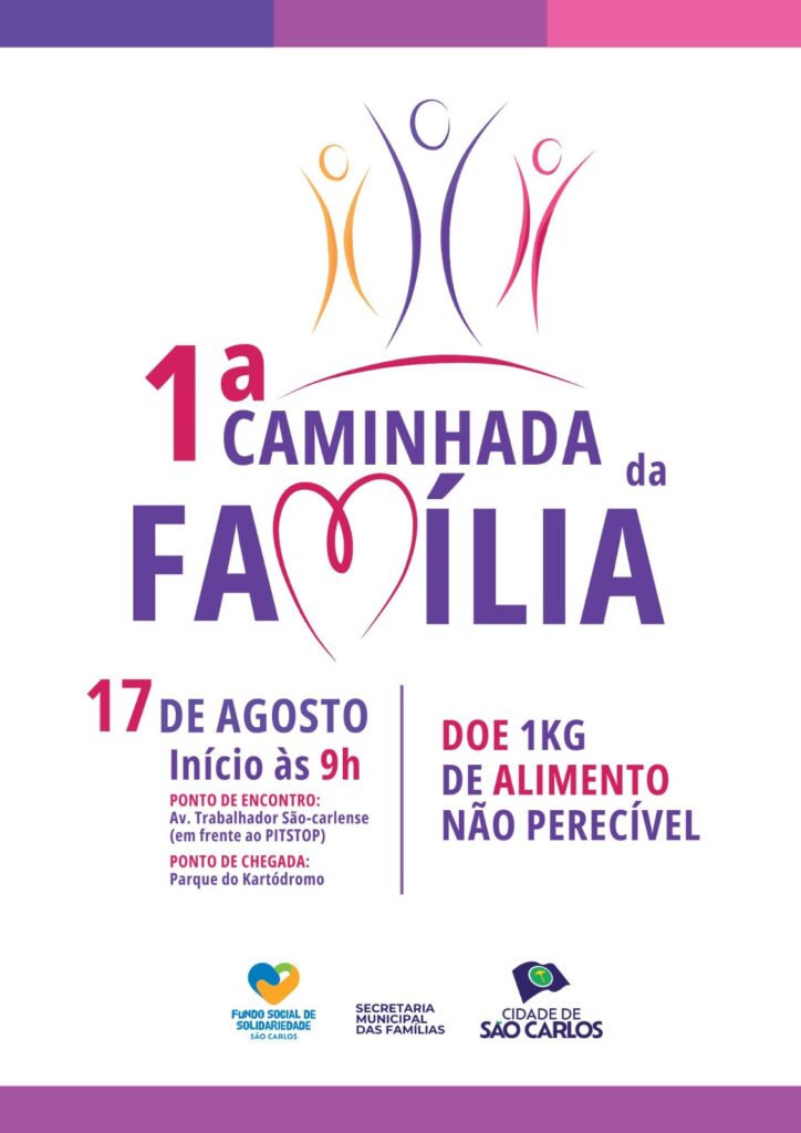 SÃO CARLOS REALIZA 1ª CAMINHADA DA FAMÍLIA NESTE DOMINGO
