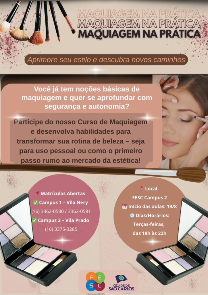 FESC ABRE INSCRIÇÕES PARA CURSO DE MAQUIAGEM